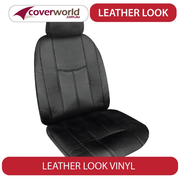 leather look hyundai iload seat covers - 6 seat van (rear row no headrests)