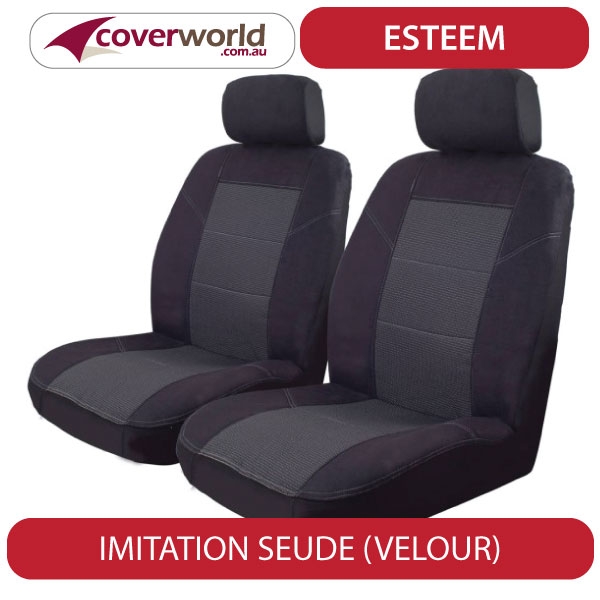 Seat Covers - RAV4 SUV - Black Velour - Front and Back Seats - Airbag Safety Seams