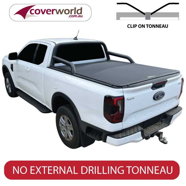 Ford Ranger Tonneau Cover Super Cab - Next Gen - No Drill Cover Suits Genuine Factory Sports Bar