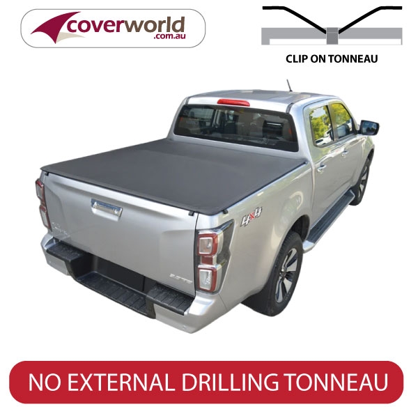 isuzu d-max  crew cab -  soft tonneau cover - clip on