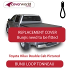 toyota hilux dual cab with sports bars -  soft tonneau cover - replacement bunji