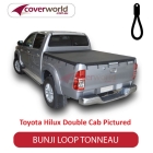 toyota hilux dual cab with sports bars -  soft tonneau cover - bunji - new installation