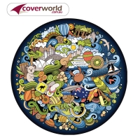 Printed Spare Tyre - Wheel Cover - All Over Oz Symbols and Signs