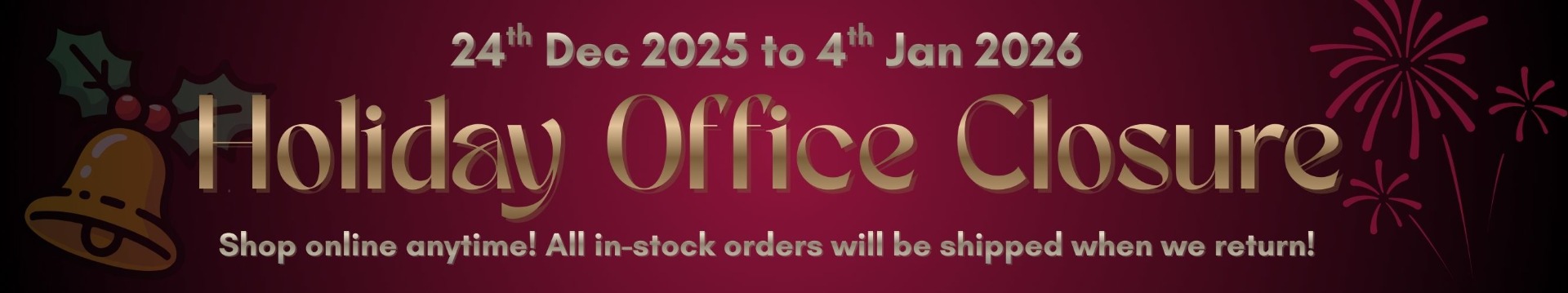 holidays closure banner